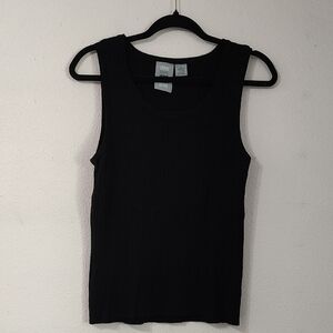 Verve Black Sleeveless Ribbed Tank Top Size M
